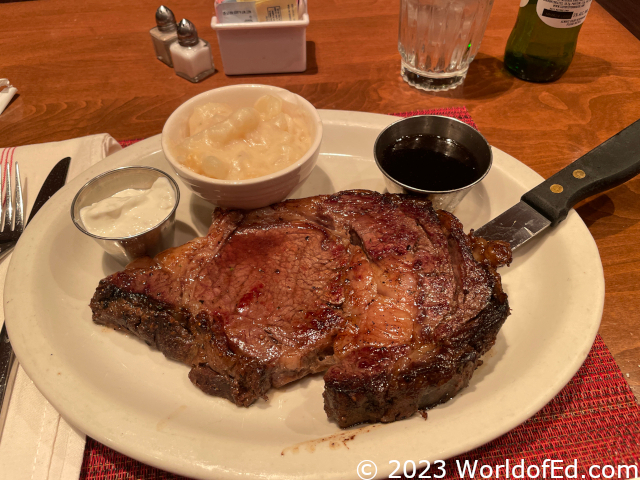 Steak on a plate.