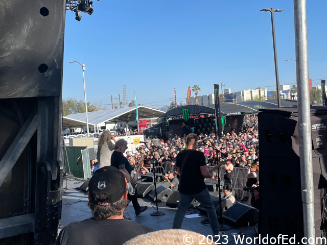 The Adolescents on stage.