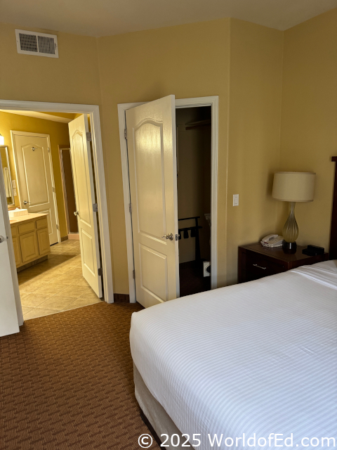 A large and spacious bedroom.