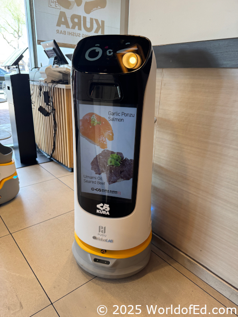 A sushi restaurant robot.