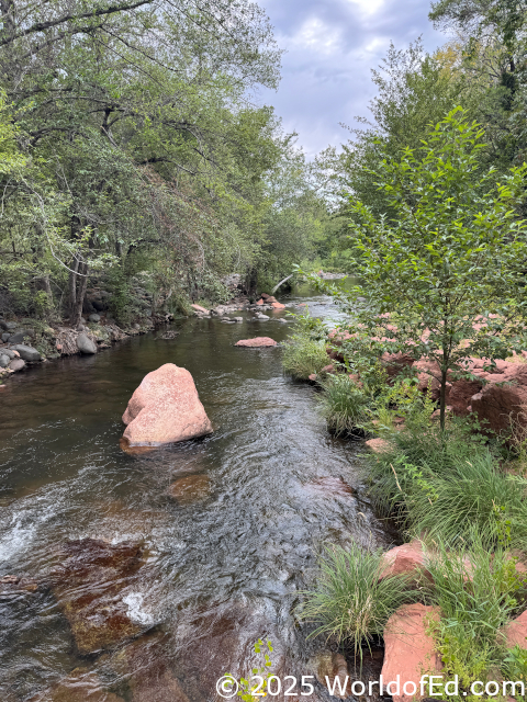 The creek running through the property.