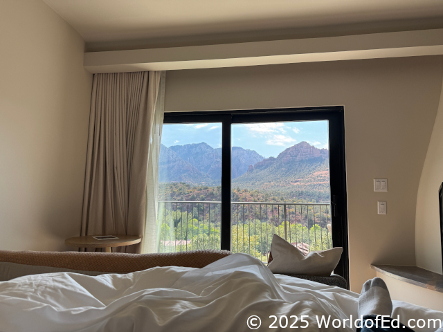 Me laying in bed and looking out the window.