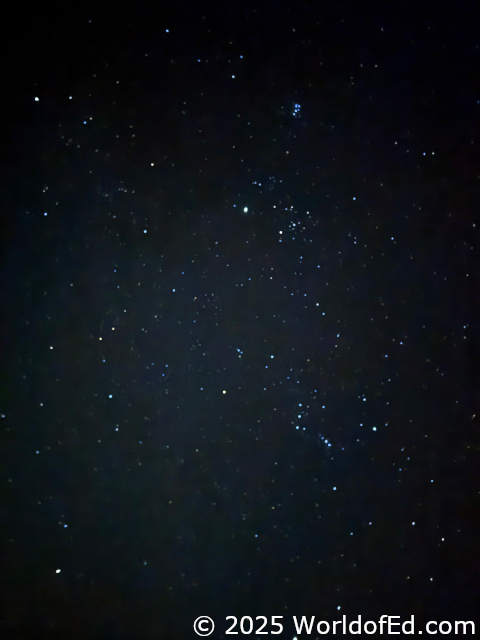 A starry night sky.