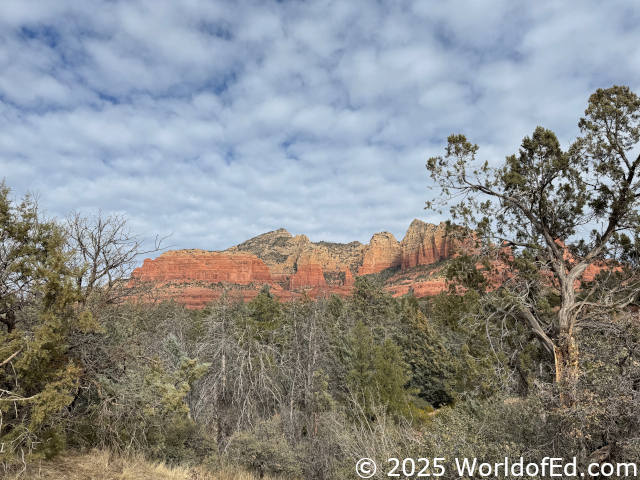 Sedona montains from a scenic outlook.