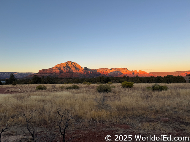 Mountains in the distance.