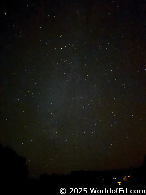 Stars in the sky from a Sedona balcony.