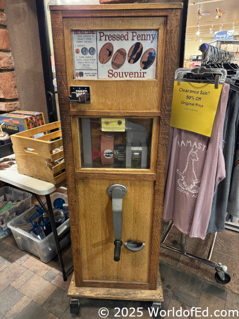 A pressed penny machine.