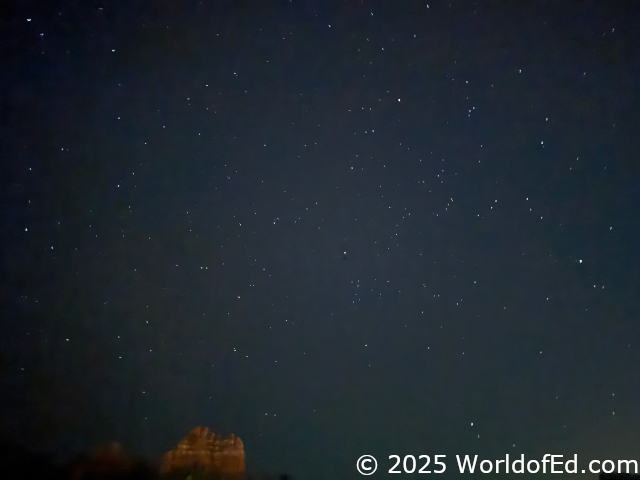 A shot of stars in the night sky.