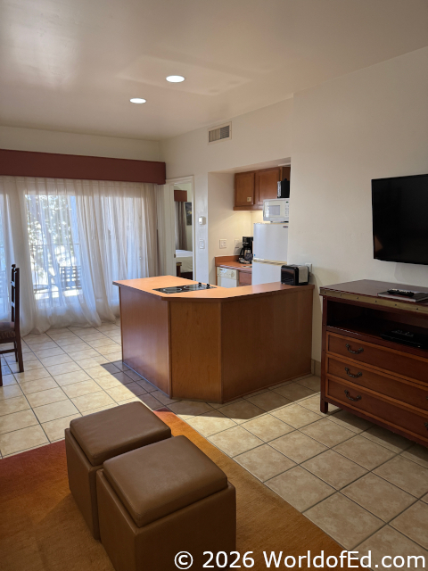 An outdated kitchen space.