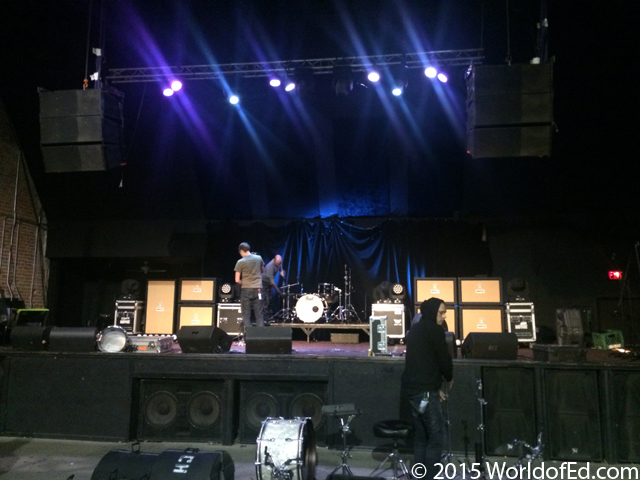 Senses Fail on stage during soundcheck.