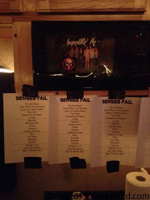 The setlist.