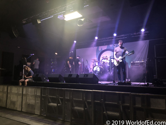 Senses Fail on stage during the sound check.