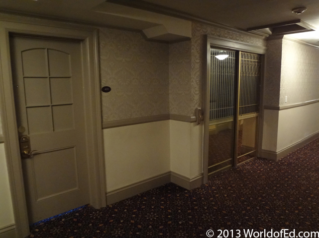 The same hallway with the ghostly image now gone.