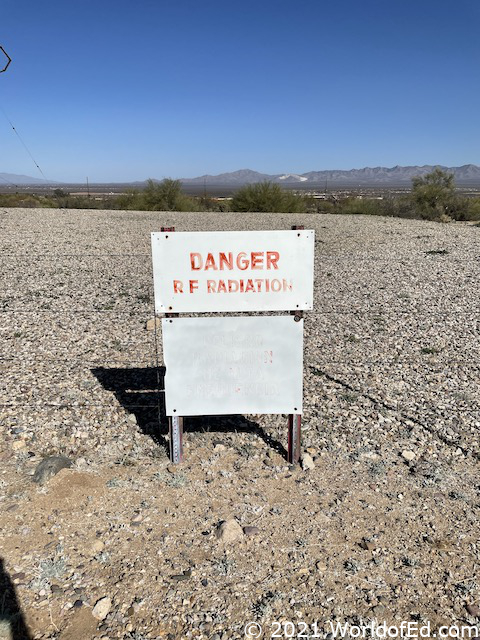 A RF Radiation warning sign.