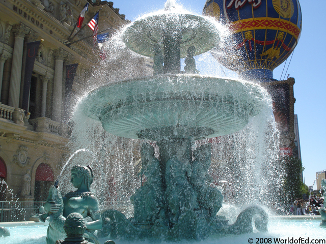 The fountain at the Paris hotel.
