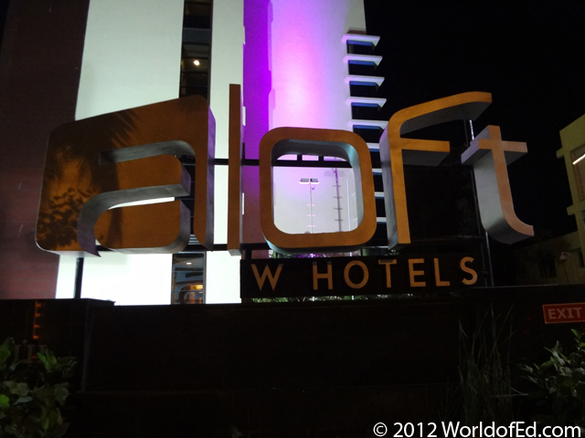 The exterior of the Aloft hotel in Chennai.