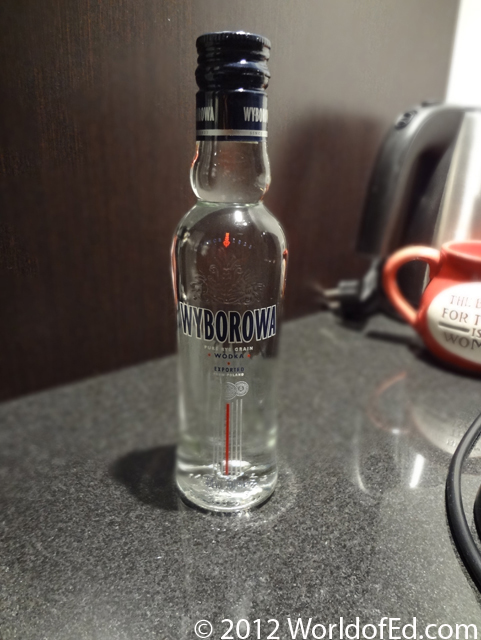 A small bottle of Polish vodka.