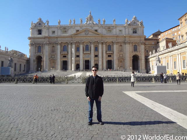 A picture of Special Ed outside of the Vatican.