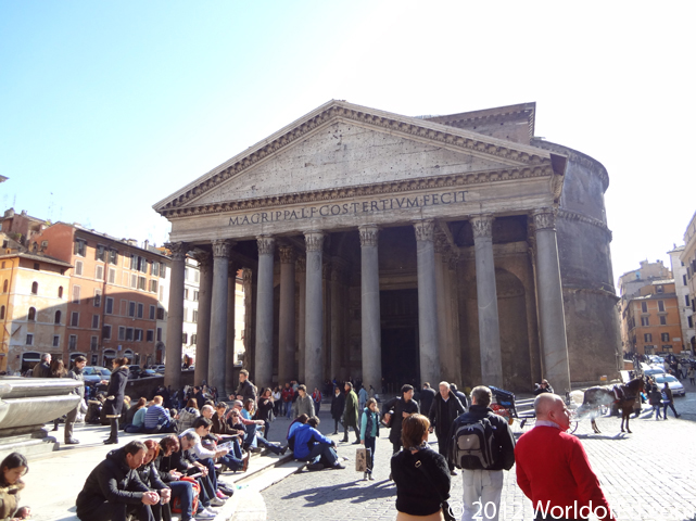 The exterior of the Pantheon in Rome.