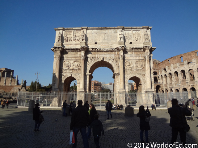The Arc di Constantino in Rome.