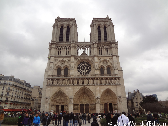 The exterior of the Notre Dame cathedral.